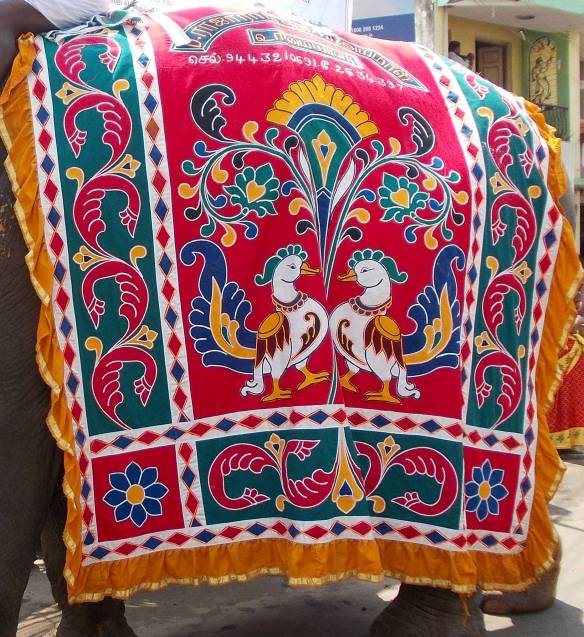 temple elephants robes, India